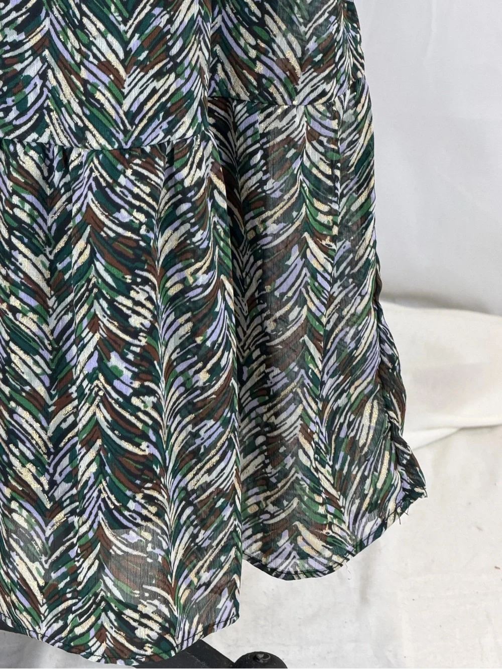 Multicolor earthy skirt long maxi elastic pull on waist plus size abstract artsy